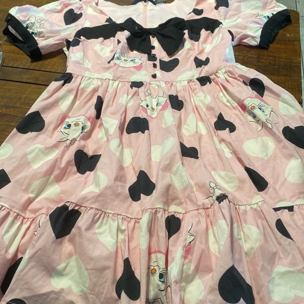Disney The Aristocats Marie Pink and Black Heart Dress